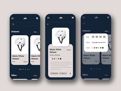 Bikes Accessories Ecommerce App Design