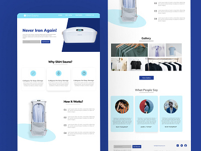 Shirt Sauna Landing Page