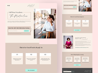 Mindset Coach Landing Page branding coach design female female coach figma graphic design landing page landingpaghe mindset coach personal branding sales page ui woman