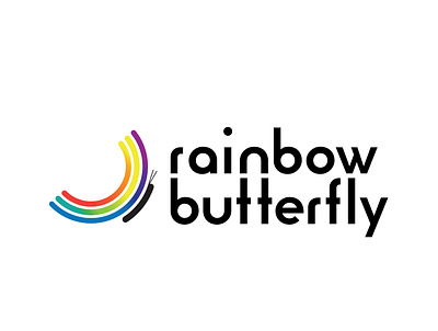 Rainbow Butterfly Logo branding design icon logo minimal typography vector