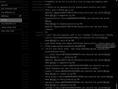Custom Dark Theme for GlowingBear IRC Web Frontend chat chat app communication css custom dark gui high contrast irc style theme web