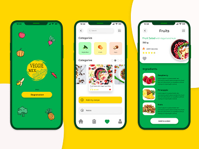 Vegetarian app app design figma food illustration ios mobile nutrition onboarding total ui ux vegetarian web