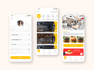 Mobile app for booking / delivery food app delivery design figma food food app ios minimal mobile app ui ux