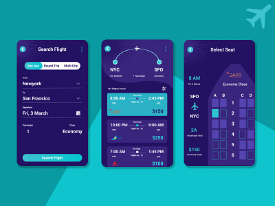 Flight Ticket Booking App UI banner design design icon poster design ui user experience