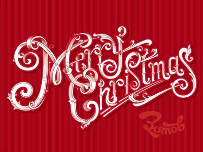 Merry Christmas card design littering logo merry christmas vector