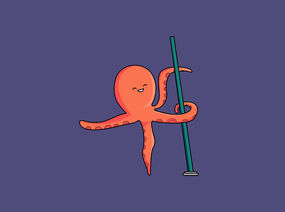 Octo Dancing flat icon illustration minimal vector
