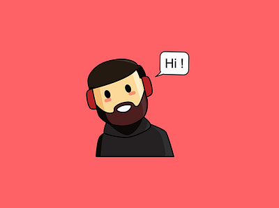 Say Hi! flat icon illustration minimal vector