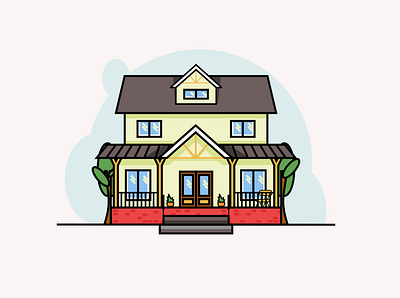 Simple House flat icon illustration minimal vector