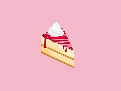 Strawberry Cheesecake cheesecake design flat illustration vector