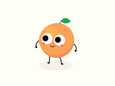 Outstanding Orange character design flat fruit illustration orange vector