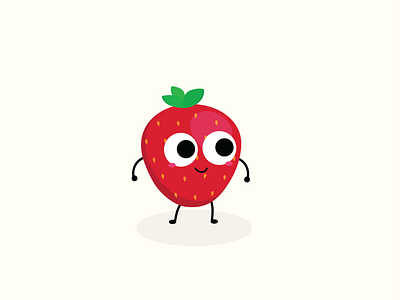 Spectacular Strawberry character design flat fruit illustration strawberry vector