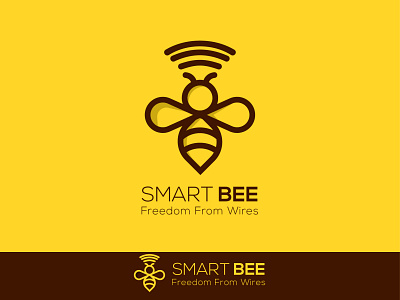 Smart Bee Wifi Logo Design