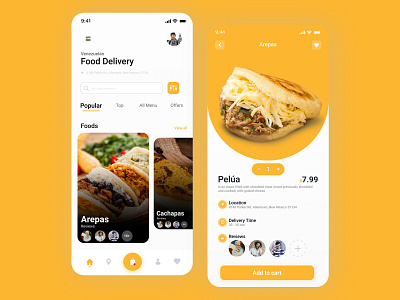 Venezuelan Food Delivery - Mobile App app app design apparel brand design illustration logo ui ux venezuela