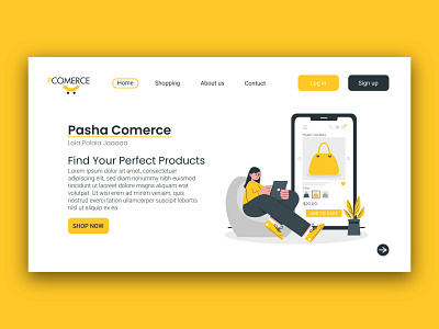 Landing Page for e-commerce shop app design ecomerce landing page ecomerce ui landing design landing page landing page design landingpage ui uidesign