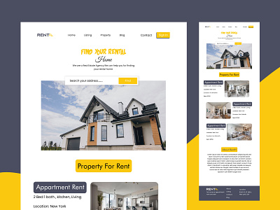 Rent Website illustration landing page design landingpage logo rent rentalwebsite ui uidesign webdesign website