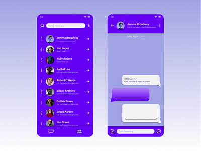Daily UI 010 - Message App by Anjali Patel on Dribbble