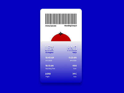 Daily UI 014 - Boarding Pass airline boarding boarding pass boardingpass daily ui daily ui challenge dailyui design figma flight interface japan ui ui design uiux ux