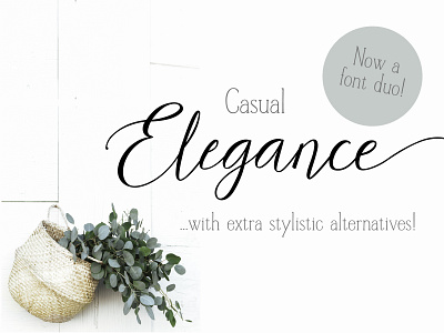 Casual Elegance Script Font Duo casual elegance cursive font duo fun font script stylistic alternatives