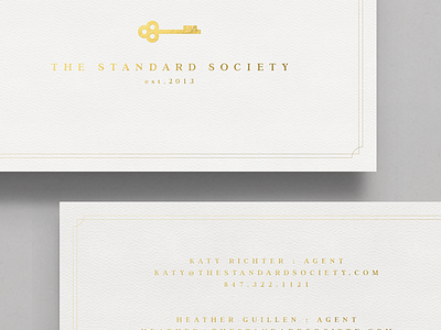 The Standard Society brand identity branding design gold foil graphic design logo premium printing typography