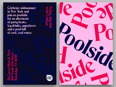 Chia Co. Poolside Party Invite graphic design identity invite pink summer typography