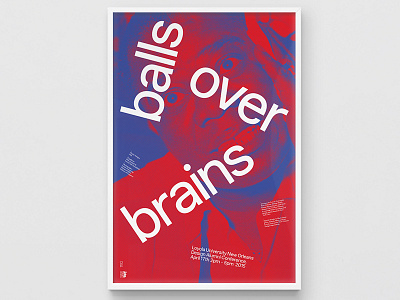 "Balls Over Brains" DIA / Mitch Paone Lecture Poster custom type design graphic design poster poster design typography