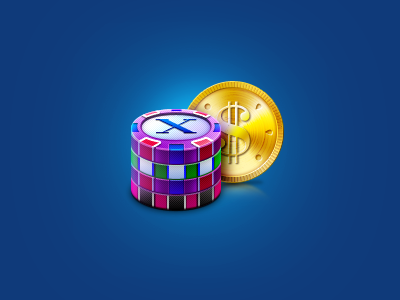 Luxterra Icons agente blue casino chips coin gold icon money violet