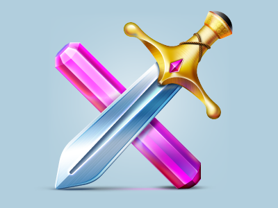 Luxterra Sword Icon casino crystal gold icon icons metal sword