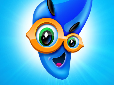 Afishik blue character eyes glasses help shiny