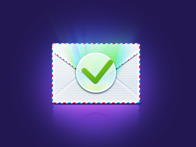 YippieMove Simplicity icon check envelope shinny simplicity