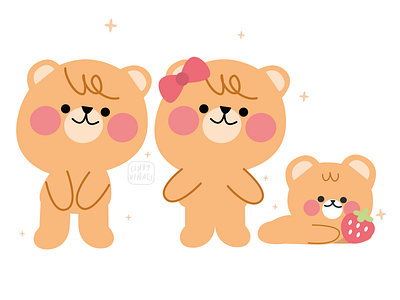 Bear family cute design illustration kawaii stickers vector