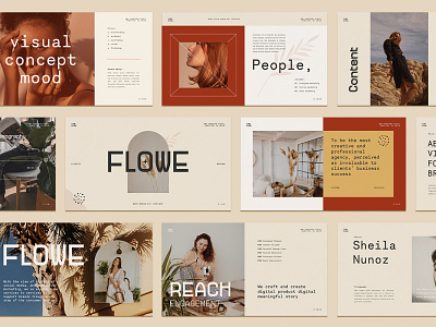 Flowe Media Kit Keynote/Powerpoint Template aesthetic beauty bohemian boho contemporary design keynote mediakit powerpoint presentation