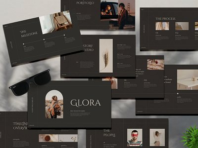 Get free Glora - Welcome Kit Template on Creative Market Now! canva google slides portfolio powerpoint
