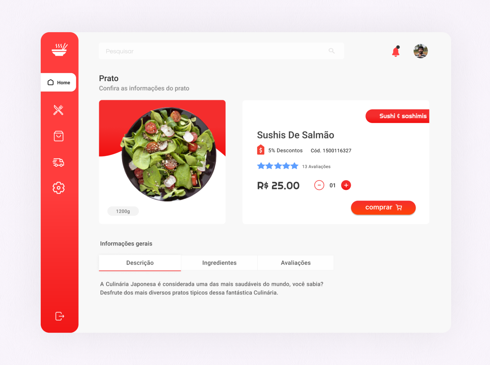 Aplicação web para entrega de restaurante by Henrique Catunda on Dribbble