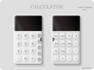 Calculator UI Design | Daily UI Challenge | 004