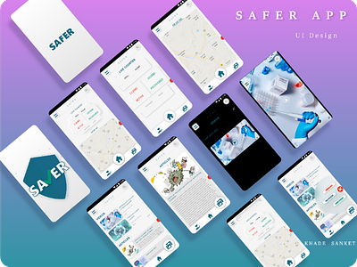 THE SAFER APP (concept and design) adobe xd adobexd app app design covid 19 dailyui dailyuichallenge dailyuichallenge ui dailyui001 ui ui design uidaily uidesign uiux ux