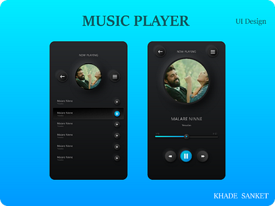 MUSIC PLAYER UI DESIGN ui uiux uidesign music adobexd