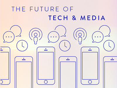 The Future Of Tech & Media digital flat icon illustration marketing tech typography