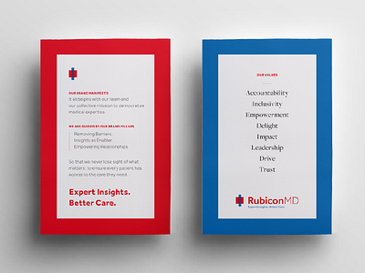 Value Cards for RubiconMD layout print typography
