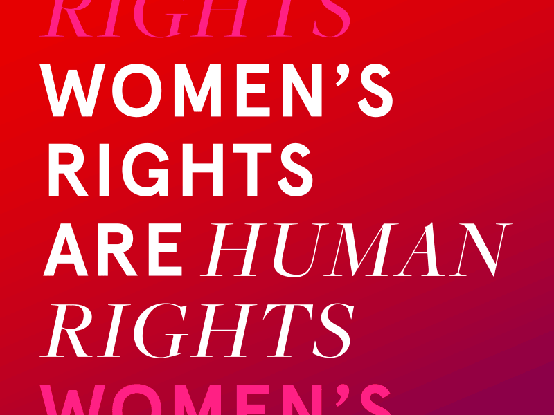 International Women's Day color gradient typography