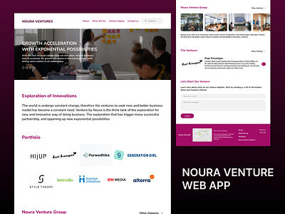 Noura Venture Web App incubator professionalism ui ux design venture web app