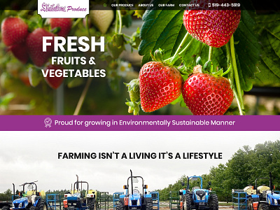 Creative Website template design for vegetable farming adobe photoshop corporate design farming fruits homepage illustration logo ui vegetable web website website design