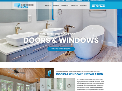 Creative website design template for  Glass & Mirrors company