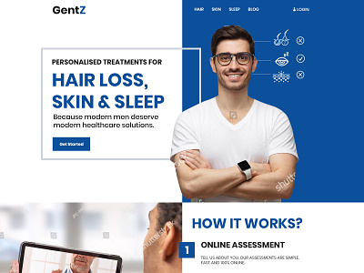 Website template design Man skin and hair care