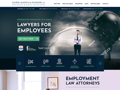 Creative website template design for Employee rights law