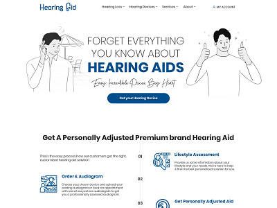 Creative website design template for hearing aid company adobe photoshop branding corporate design graphic design hearing aid homepage ui web website website design