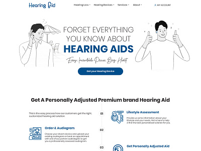 Creative website design template for hearing aid company