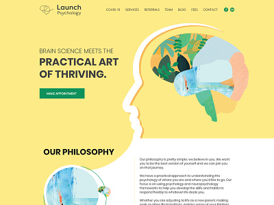 Creative website design for Launch Psychology adobe photoshop corporate design homepage ui web website website design