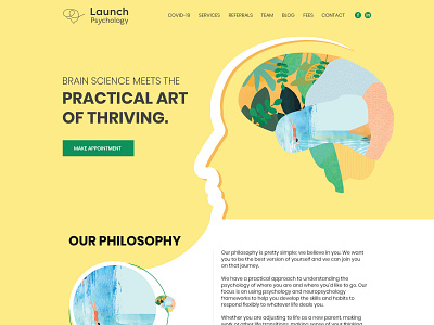 Creative website design for Launch Psychology