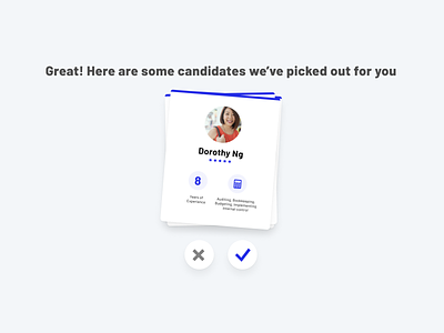 Candidate Matching candidate candidate matching cards match matching swiping