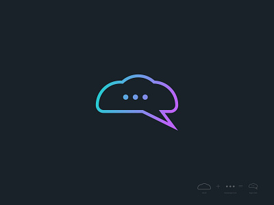 cloud messenger logo design